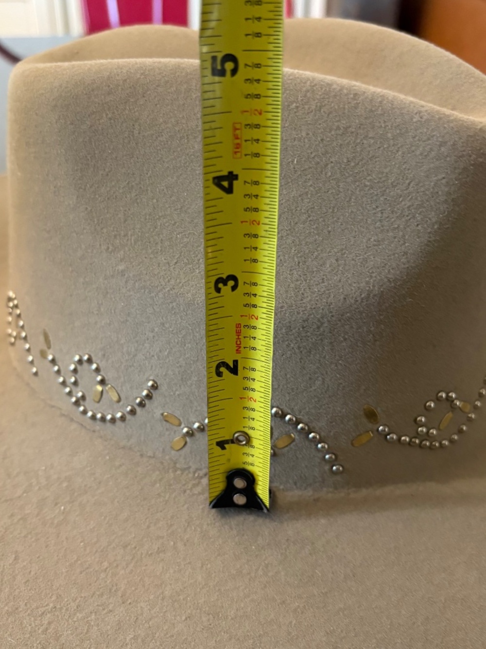 NWT Calleen Cordero Tan Studded Wool Felt Rancher Fedora Hat - SZ Large - Picture 17 of 17